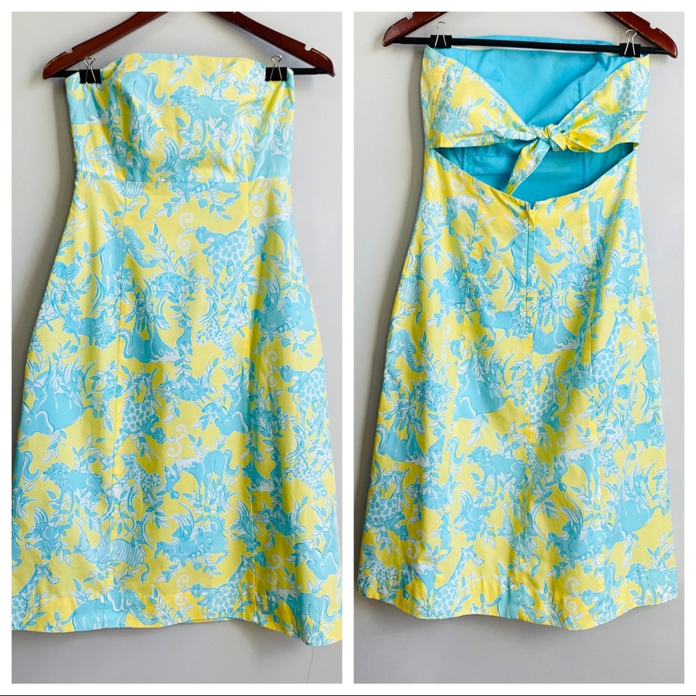 Lilly Pulitzer Tie back strapless midi dress